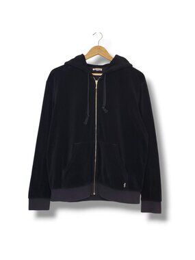 Y2K Juicy Couture Velour Full Zip Sweater Black Size L